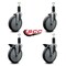 Service Caster 6'' Thermoplastic Rubber Wheel Swivel 1-1/4'' Expanding Stem Caster Set 2 Brakes, 4PK SCC-EX20S614-TPRB-2-PLB-2-114 - alternate 2
